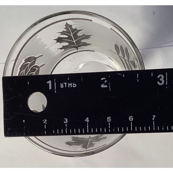 Vintage Libbey Silver Leaf Frosted Stemmed Wine /Cordial/Sherry Glasses Set Of 4 - Picture 4 of 7